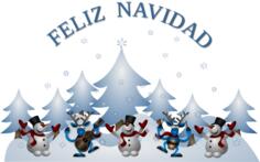 Vector image of Merry Christmas card in Spanish