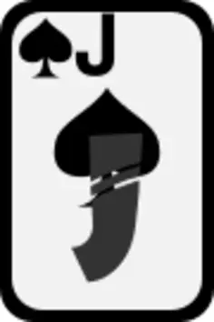 Jack of Spades funky playing card vector clip art
