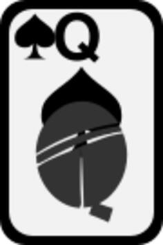Queen of Spades funky playing card vector clip art
