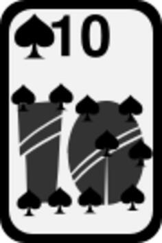 Ten of Spades funky playing card vector clip art