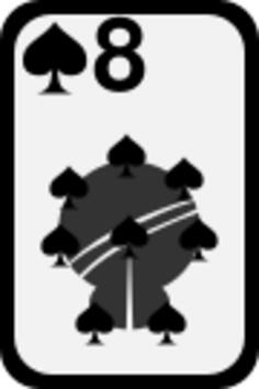Eight of Spades funky playing card vector clip art