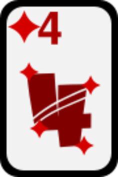 Four of Diamonds funky playing card vector clip art