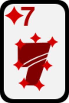 Seven of Diamonds funky playing card vector clip art
