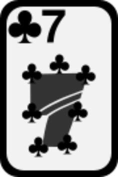 Seven of Clubs funky playing card vector image