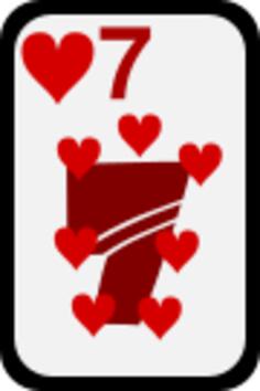 Seven of Hearts funky playing card vector clip art