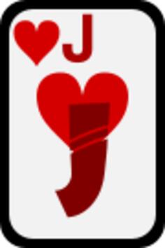 Jack of Hearts funky playing card vector clip art