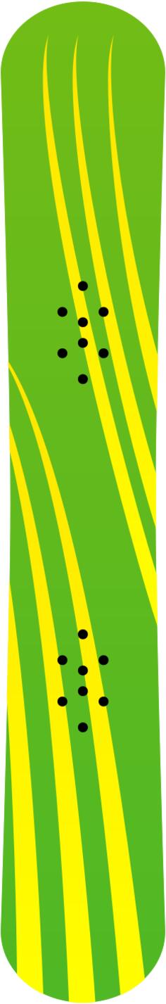 Green and yellow snowboard vector clip art