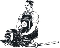 Kendo man vector drawing