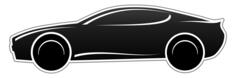 Sportscar in black and white vector clip art