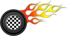 Racing wheel icon vector image