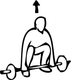 Heavy weightlifting exercise instruction vector clip art