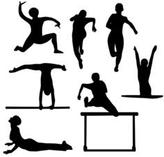 Sport exercises silhouette vector image