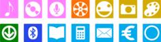 Vector drawing of selection of color smartphone icons
