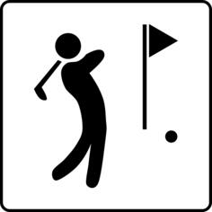 Vector illustration of golf facilities available sign