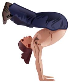 Vector image of guy doing a handstand pose