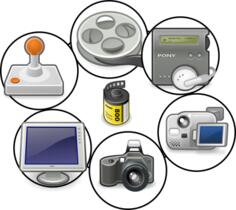 Multimedia icons vector image