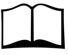 Black and white open book vector clip art