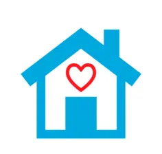 Vector illustration of home built with love icon