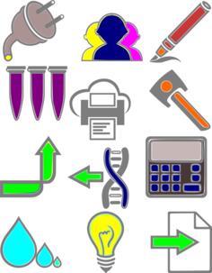 Vector drawing of various signs icons set