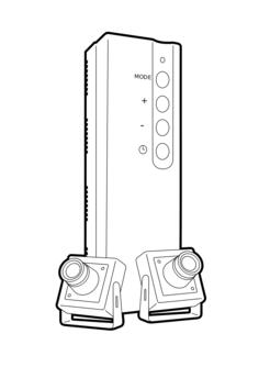 Vector graphics of house DVR with two cameras