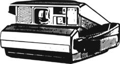 Vector drawing of a instant camera