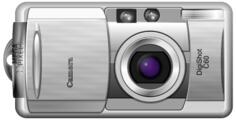 Vector clip art of open and shoot digital camera