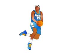 Afro-American basketball player about to score vector image