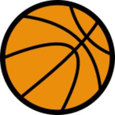 Basketball ball vector drawing with thick border