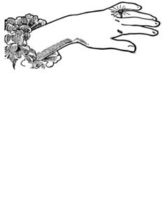 Vector illustration of ladies hand with diamond ring