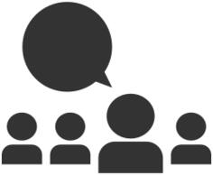 Business meeting with callout icon vector clip art