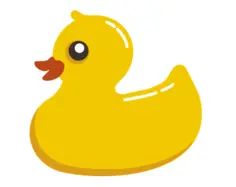 Rubber duck with a shiny tail vector clip art