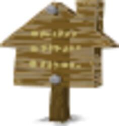 Vector illustration of handmade wooden waypoint sign