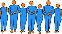Vector image of interlinked business people