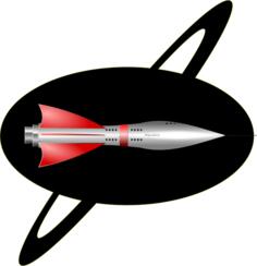 50s style color rocket ship vector image