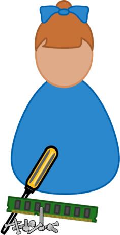 DIY repairwoman symbol vector graphics