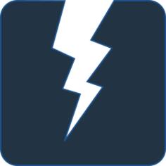 Vector image of lightning bolt on dark background