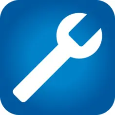 Blue square repair logo vector image