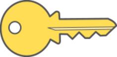 Yellow lock key vector image