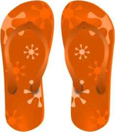 Orange flipflops vector illustration