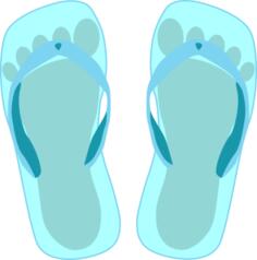 Vector image of light blue thongs