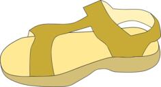 Brown sandal vector clip art