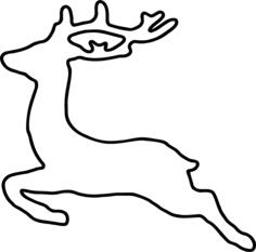 Jumping deer silhouette vector drawing