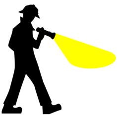 Silhouette vector image of detective
