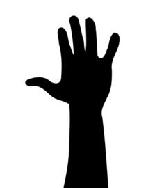 Vector clip art of stretched arm