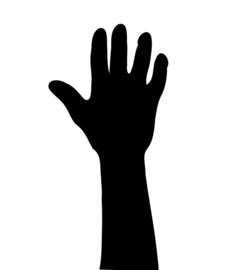 Vector image of five fingers raised up
