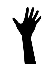 Vector graphics of raised arm silhouette