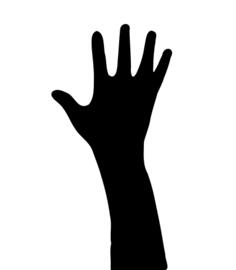 Vector illustration of give me 5 silhouette