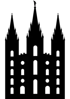 Salt Lake Temple large silhouette vector image