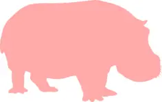 Hippo pink silhouette vector image