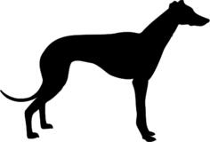 Greyhound dog silhouette vector clip art